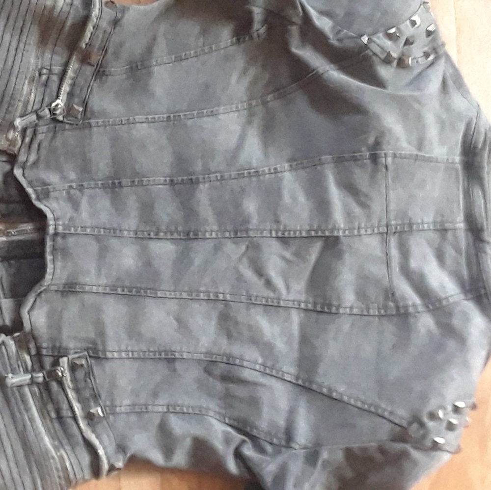 Smokey Gray Biker Jacket - Picture 4 of 5